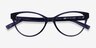 Lantana Crystal Dark Blue PlasticEyeglass Frames from EyeBuyDirect, Closed View