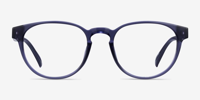 Hawthorne Crystal Dark Blue Eco-friendlyEyeglass Frames from EyeBuyDirect, Front View