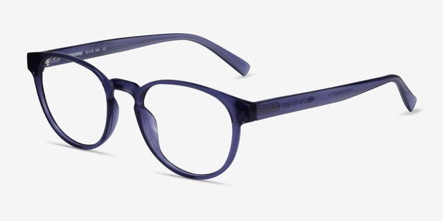 Hawthorne Crystal Dark Blue Eco-friendlyEyeglass Frames from EyeBuyDirect, Angle View