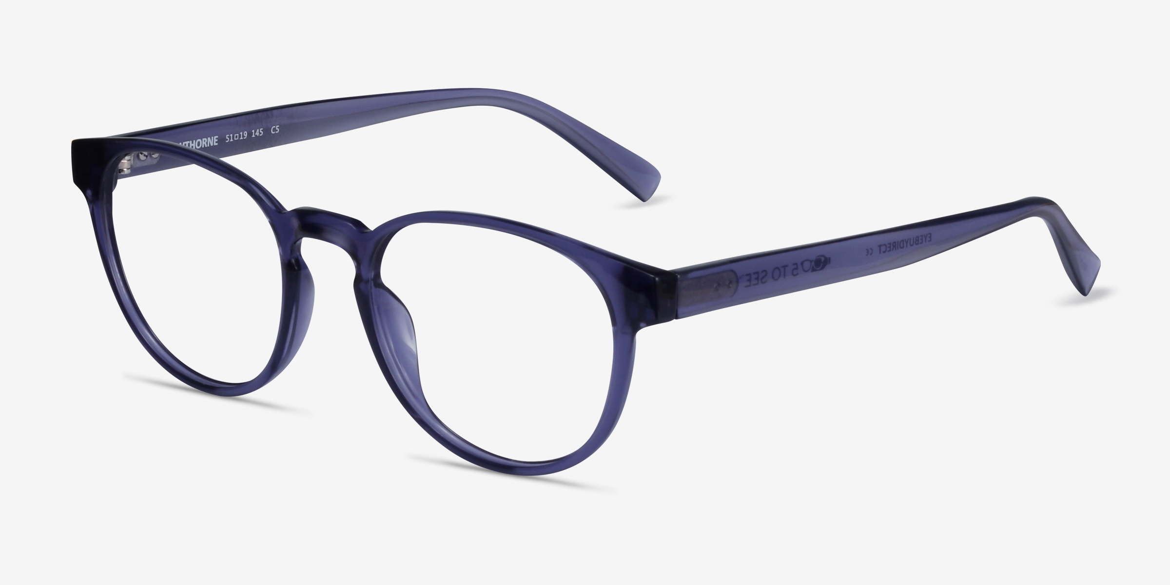 Hawthorne Round Crystal Dark Blue Full Rim Eyeglasses | Eyebuydirect Canada