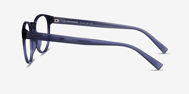 Hawthorne Crystal Dark Blue Eco-friendlyEyeglass Frames from EyeBuyDirect, Side View