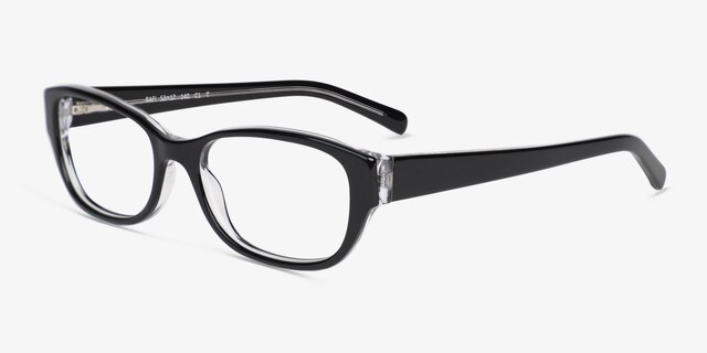 Rafi Black AcetateEyeglass Frames from EyeBuyDirect, Angle View