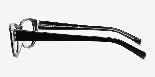 Rafi Black AcetateEyeglass Frames from EyeBuyDirect, Side View