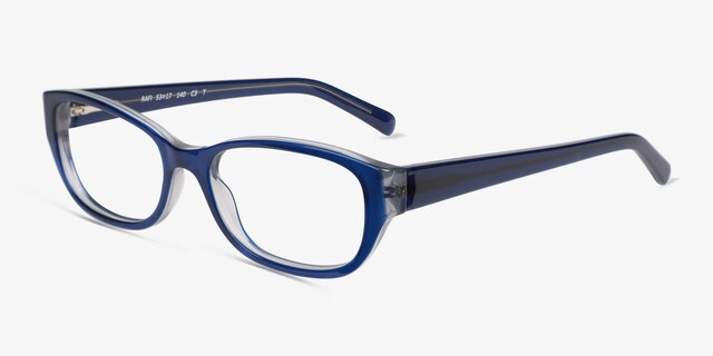 Rafi Navy AcetateEyeglass Frames from EyeBuyDirect, Angle View