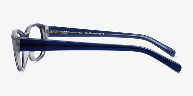 Rafi Navy AcetateEyeglass Frames from EyeBuyDirect, Side View