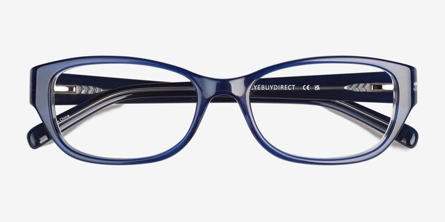 Rafi Navy AcetateEyeglass Frames from EyeBuyDirect, Closed View