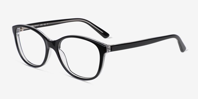 Piper Black AcetateEyeglass Frames from EyeBuyDirect, Angle View