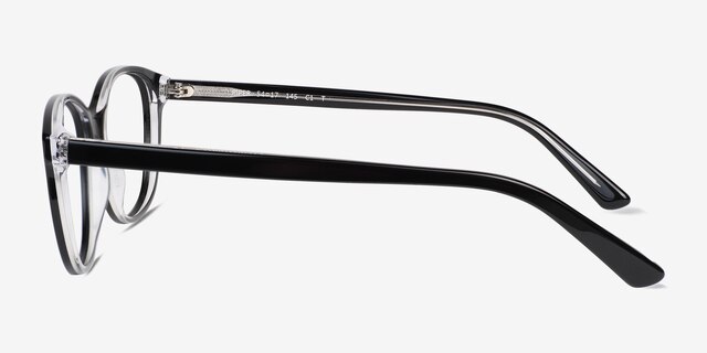 Piper Black AcetateEyeglass Frames from EyeBuyDirect, Side View