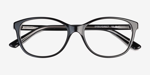 Piper Black AcetateEyeglass Frames from EyeBuyDirect, Closed View