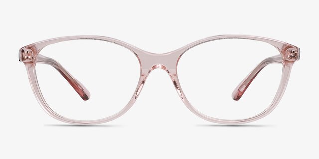 Piper Clear Pink AcetateEyeglass Frames from EyeBuyDirect, Front View