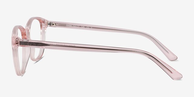 Piper Clear Pink AcetateEyeglass Frames from EyeBuyDirect, Side View