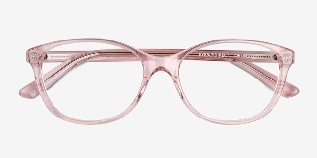 Piper Clear Pink AcetateEyeglass Frames from EyeBuyDirect, Closed View