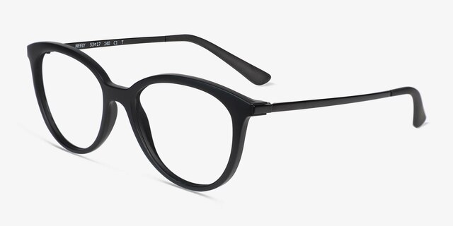 Neely Matte Black PlasticEyeglass Frames from EyeBuyDirect, Angle View