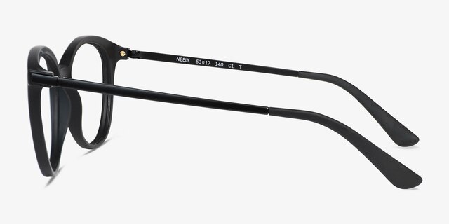 Neely Matte Black PlasticEyeglass Frames from EyeBuyDirect, Side View