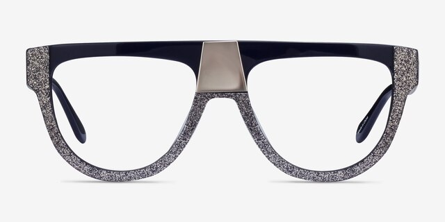 Etho Black AcetateEyeglass Frames from EyeBuyDirect, Front View