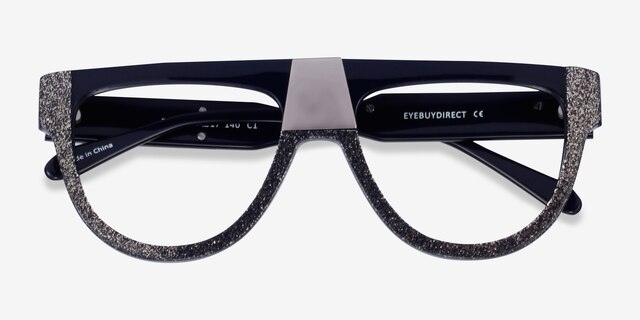 Etho Black AcetateEyeglass Frames from EyeBuyDirect, Closed View