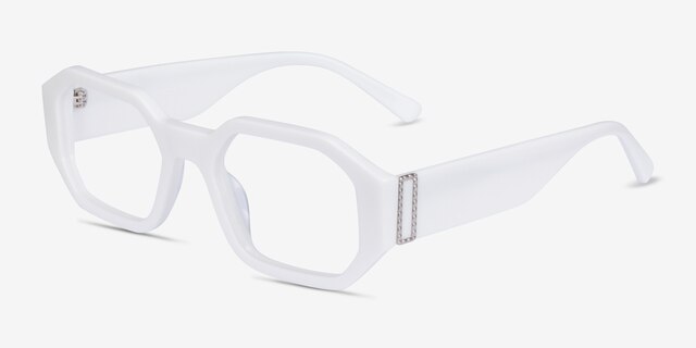 Indie White AcetateEyeglass Frames from EyeBuyDirect, Angle View