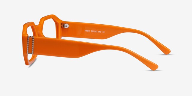 Indie Orange AcetateEyeglass Frames from EyeBuyDirect, Side View