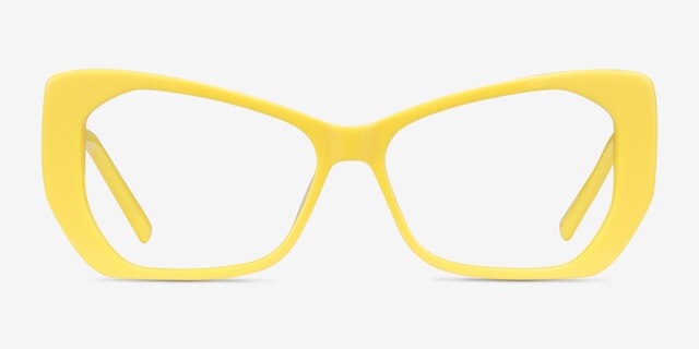 Deduce Yellow AcetateEyeglass Frames from EyeBuyDirect, Front View