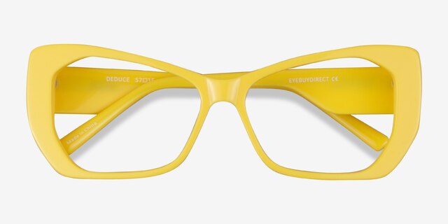 Deduce Yellow AcetateEyeglass Frames from EyeBuyDirect, Closed View
