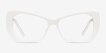 Deduce White AcetateEyeglass Frames from EyeBuyDirect, Front View