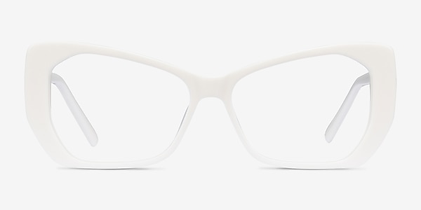 Deduce White Acetate Eyeglass Frames