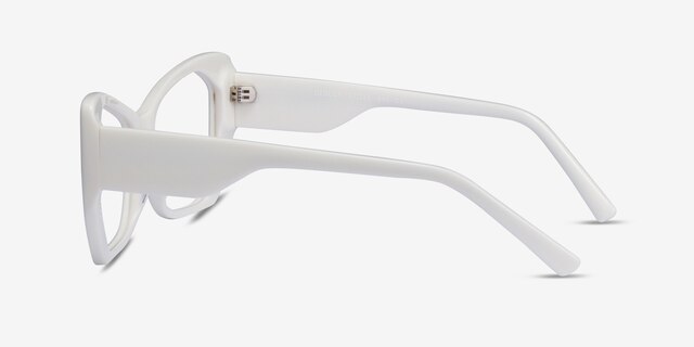 Deduce White AcetateEyeglass Frames from EyeBuyDirect, Side View