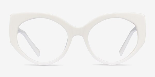 Salon White Acetate Eyeglass Frames