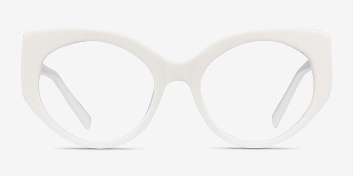 Salon White Acetate Eyeglass Frames from EyeBuyDirect