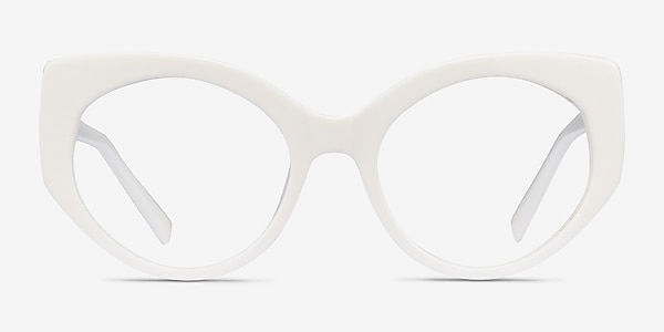 Salon White Acetate Eyeglass Frames