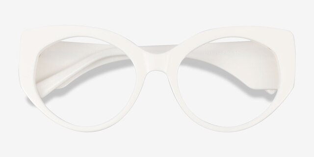 Salon White AcetateEyeglass Frames from EyeBuyDirect, Closed View