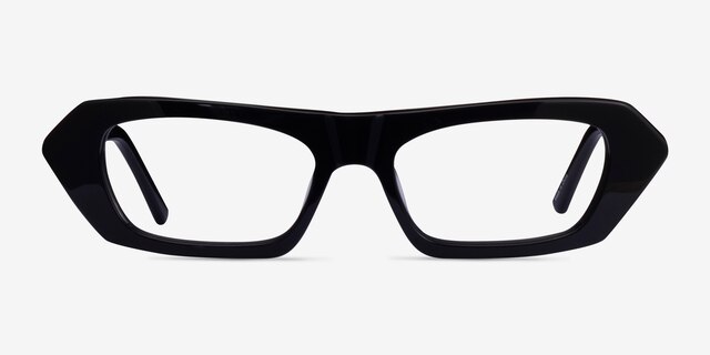 Synth Black AcetateEyeglass Frames from EyeBuyDirect, Front View