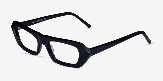 Synth Black AcetateEyeglass Frames from EyeBuyDirect, Angle View