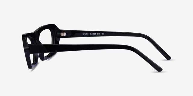 Synth Black AcetateEyeglass Frames from EyeBuyDirect, Side View