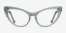 Pen Clear Green AcetateEyeglass Frames from EyeBuyDirect, Front View