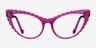 Pen Clear Purple AcetateEyeglass Frames from EyeBuyDirect, Front View