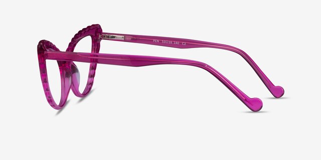 Pen Clear Purple AcetateEyeglass Frames from EyeBuyDirect, Side View