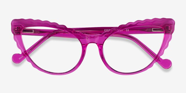 Pen Clear Purple AcetateEyeglass Frames from EyeBuyDirect, Closed View