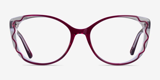 Agrias Purple Clear AcetateEyeglass Frames from EyeBuyDirect, Front View