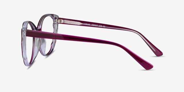 Agrias Purple Clear AcetateEyeglass Frames from EyeBuyDirect, Side View
