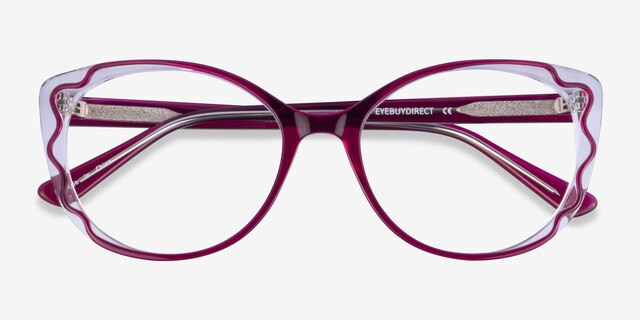 Agrias Purple Clear AcetateEyeglass Frames from EyeBuyDirect, Closed View
