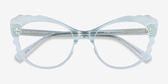 Cassis Green AcetateEyeglass Frames from EyeBuyDirect, Closed View
