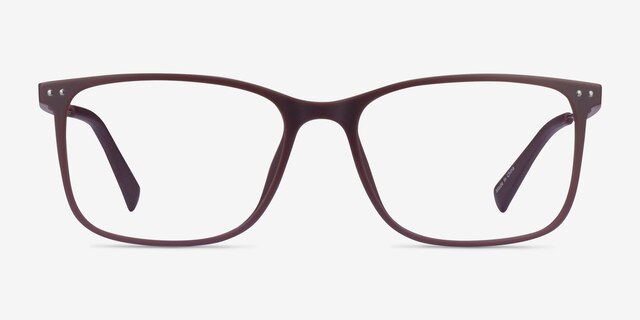 Ease Dark Brown PlasticEyeglass Frames from EyeBuyDirect, Front View