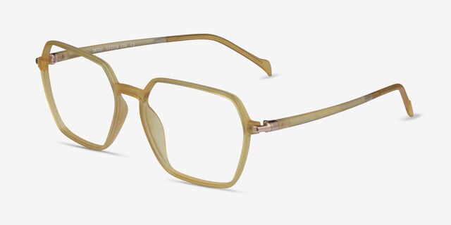 Tatsu Clear Yellow PlasticEyeglass Frames from EyeBuyDirect, Angle View