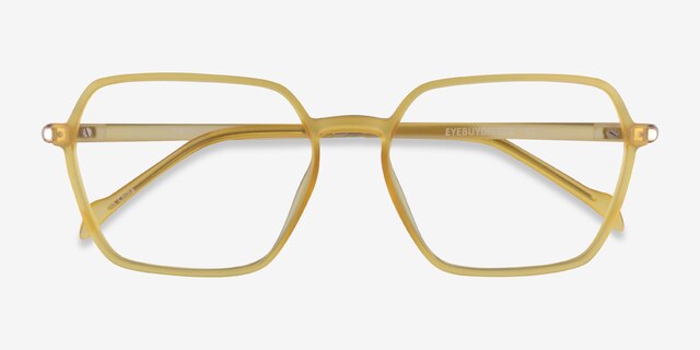 Tatsu Clear Yellow PlasticEyeglass Frames from EyeBuyDirect, Closed View