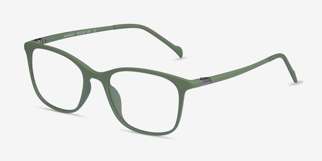 Bamboo Green PlasticEyeglass Frames from EyeBuyDirect, Angle View