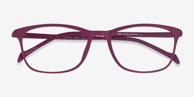 Unwind Purple PlasticEyeglass Frames from EyeBuyDirect, Closed View