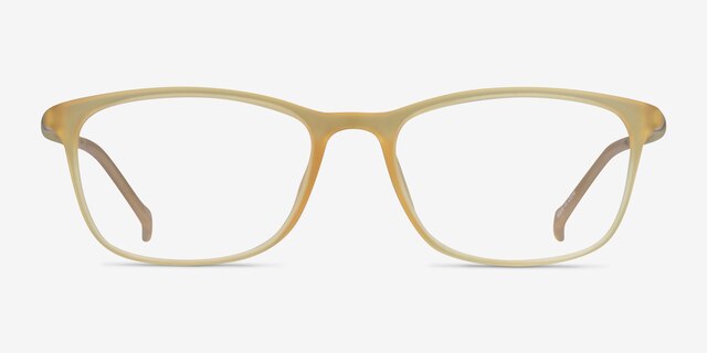 Unwind Clear Yellow PlasticEyeglass Frames from EyeBuyDirect, Front View