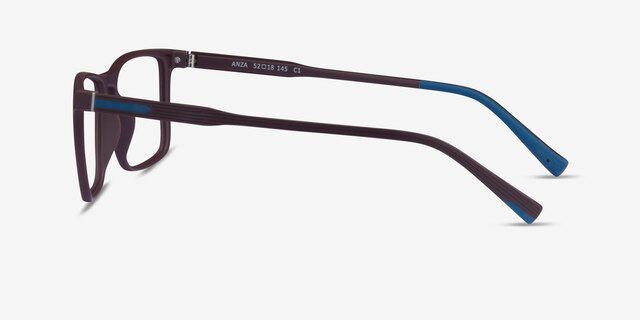 Anza Dark Brown PlasticEyeglass Frames from EyeBuyDirect, Side View
