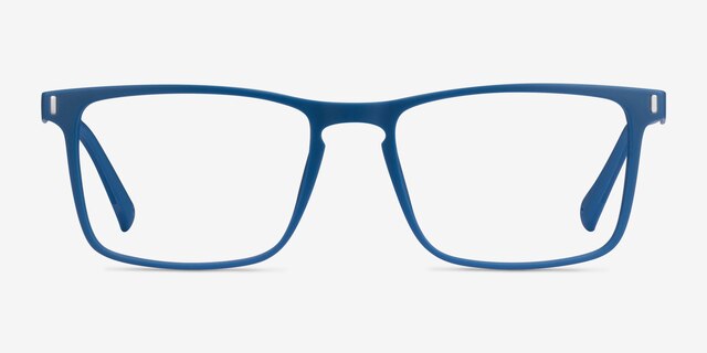 Anza Navy PlasticEyeglass Frames from EyeBuyDirect, Front View